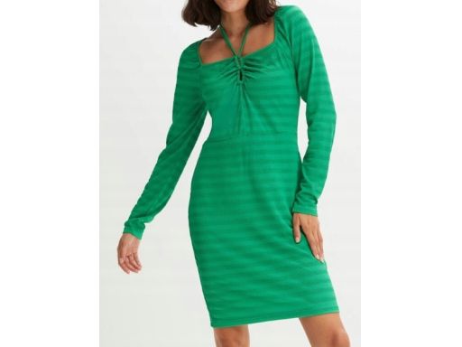 B.P.C sukienka zielona z wycięciami ^36/38