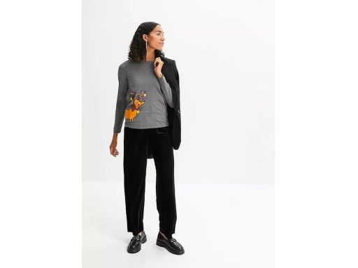 B.P.C bluzka szara z nadrukiem świątecznym ^44/46