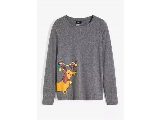 B.P.C bluzka szara z nadrukiem świątecznym ^44/46