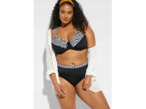B.P.C bikini minimizer czarny wzór zebry z figami 46 (90D).