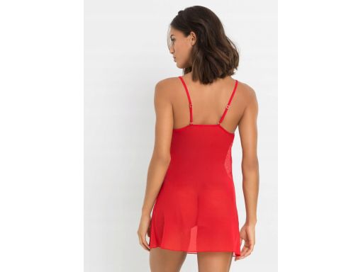 B.P.C koszula nocna czerwona z siateczki i koronki sexi r.40/42