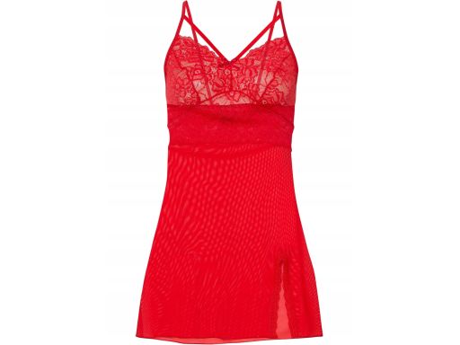 B.P.C koszula nocna czerwona z siateczki i koronki sexi r.40/42