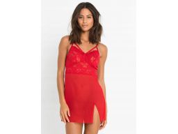 B.P.C koszula nocna czerwona z siateczki i koronki sexi r.40/42
