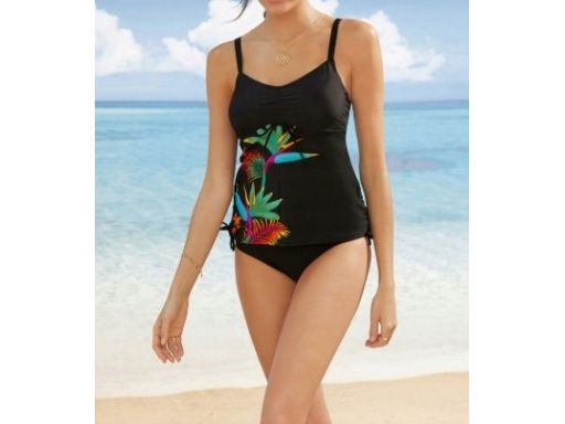 B.P.C tankini czarne w kolorowe wzory r.46(90E)