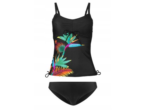 B.P.C tankini czarne w kolorowe wzory r.46(90E)