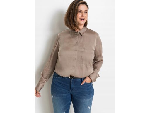 B.P.C długa satynowa koszula brunatna ^38