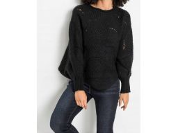 B.P.C sweter czarny, krótki oversize ^32/34