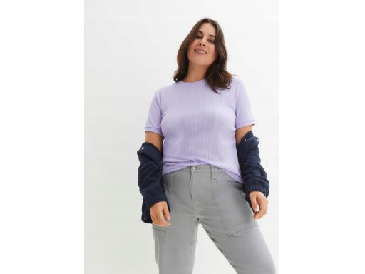 B.P.C t-shirt dzianinowy ażurowy liliowy fiolet ^44/46