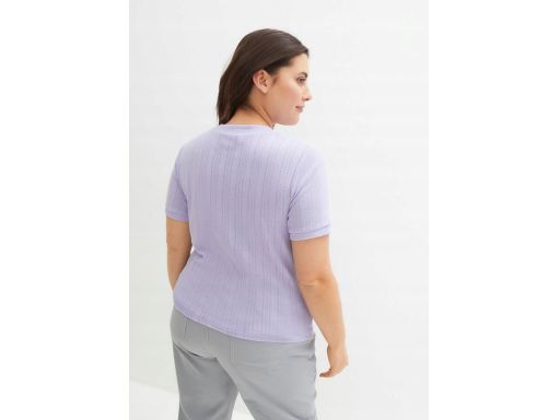 B.P.C t-shirt dzianinowy ażurowy liliowy fiolet ^44/46