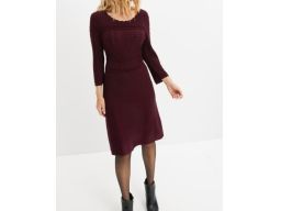 B.P.C sukienka dzianinowa ażurowa fiolet r.36/38