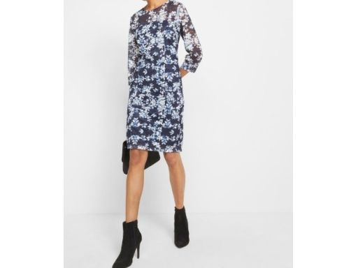 B.P.C sukienka granatowa koronkowa w kwiaty r.36