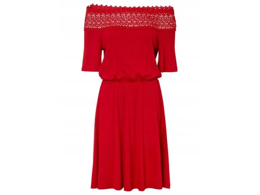 B.P.C sukienka carmen koronka czerwona ^44/46