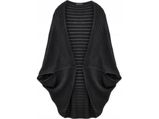 B.P.C ponczo czarne oversize ażurowe UNIWERSALNE