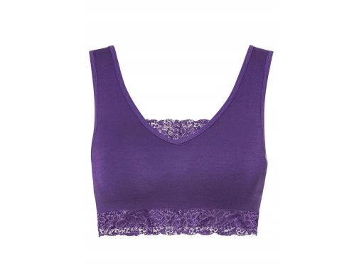 B.P.C biustonosz Feel Comfort fioletowy z koronką top r.XL