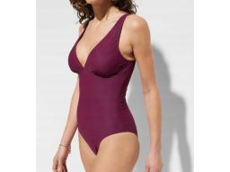 B.P.C kostium jednoczęściowy bordowy z marszczeniami ^50