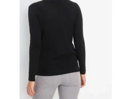 B.P.C szary dzianinowy kopertowy sweter z wełną r.32/34