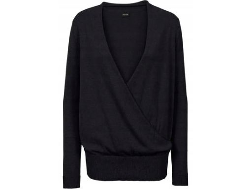 B.P.C szary dzianinowy kopertowy sweter z wełną r.32/34