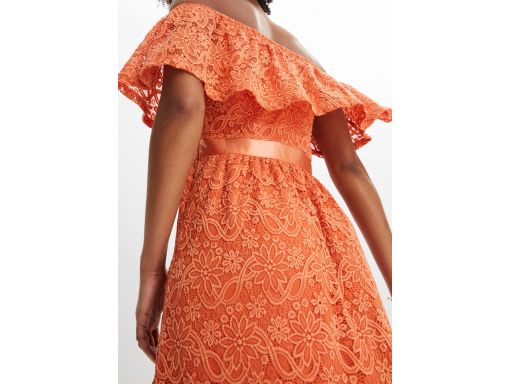 B.P.C. sukienka koronkowa pomarańczowa carmen 40.