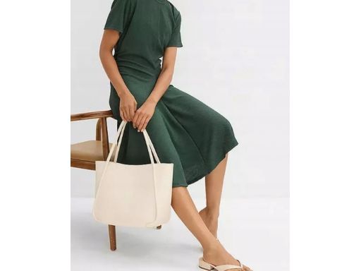 B.P.C sukienka butelkowa zieleń z marszczeniem ^44/46