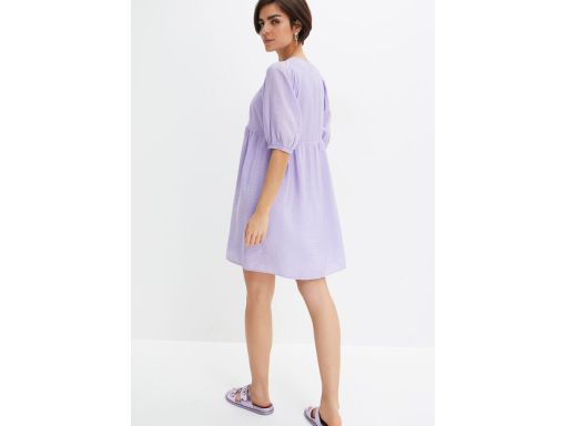 B.P.C sukienka z bufiastymi rękawami liliowa r.46