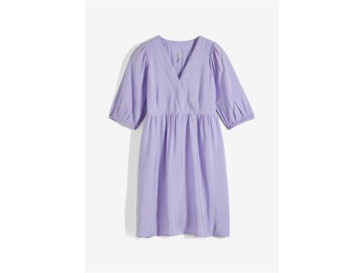 B.P.C sukienka z bufiastymi rękawami liliowa r.46