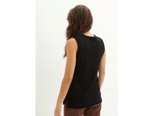 B.P.C top dzianinowy czarny bez rękawów 36/38.