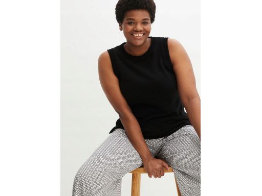 B.P.C top dzianinowy czarny bez rękawów 36/38.