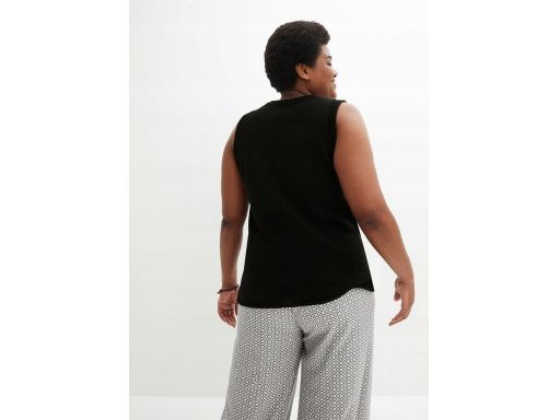 B.P.C top dzianinowy czarny bez rękawów 36/38.