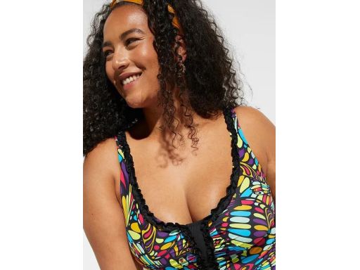 B.P.C kostium kąpielowy czarny z kolorowym wzorem 40.