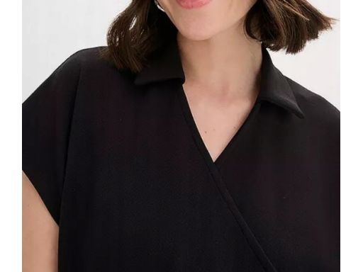 B.P.C sukienka czarna kopertowa z kołnierzykiem 48/50.