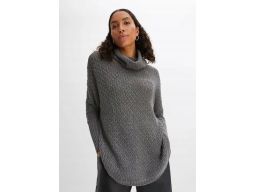 B.P.C sweter z golfem oversize szary 36/38.