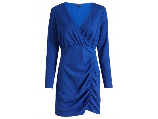 B.P.C sukienka z dekoltem kopertowym szafirowa r.32/34
