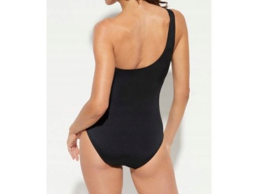 B.P.C modelujący kostium kąpielowy czarny z marszczeniem na jedno rami