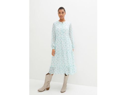 B.P.C sukienka szyfonowa turkusowa we wzory ^40
