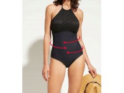 B.P.C kostium jednoczęściowy czarny z ażurem 40.