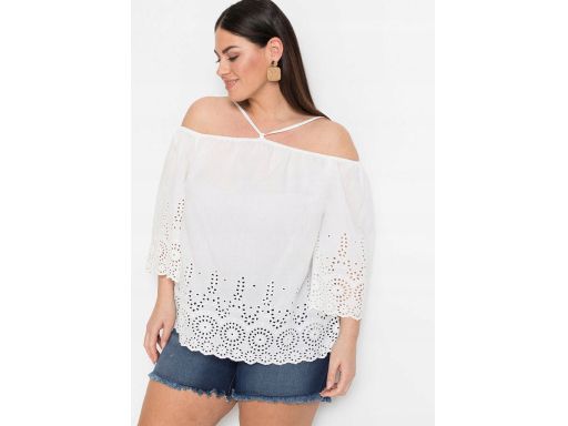 B.P.C biała bluzka ażurowa carmen 42.