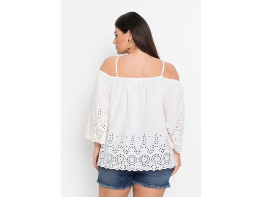 B.P.C biała bluzka ażurowa carmen 42.