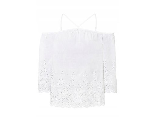 B.P.C biała bluzka ażurowa carmen 42.