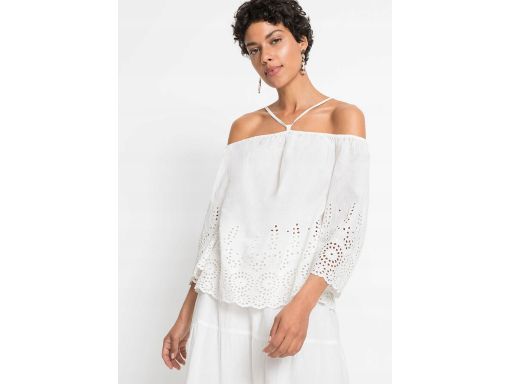 B.P.C biała bluzka ażurowa carmen 42.