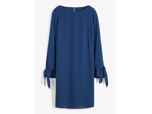 B.P.C sukienka szyfonowa granatowa z wiązaniami r.40
