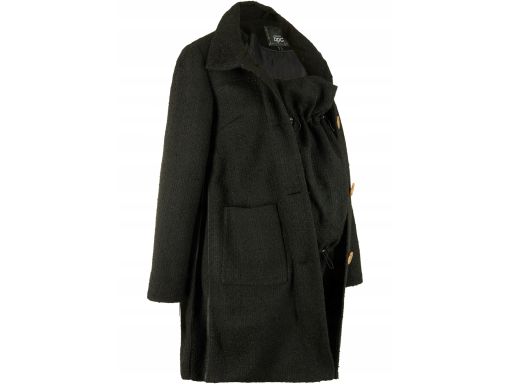 B.P.C płaszcz ciążowy krótki czarny boucle z panelem r.44