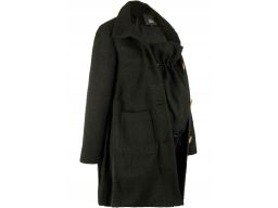 B.P.C płaszcz ciążowy krótki czarny boucle z panelem r.44