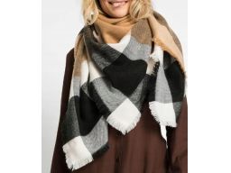 B.P.C chusta dzianinowa w dużą kratę r.one size