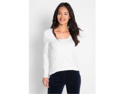 B.P.C biała bluzka z długim rękawem BASIC r.52/54