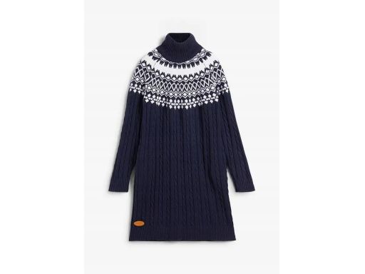 B.P.C sukienka dzianinowa wzór norweski granatowa r.44/46