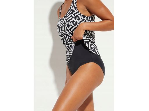 B.P.C kostium kąpielowy czarno-biały we wzory 52.