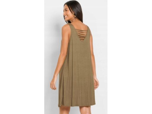 B.P.C sukienka plażowa khaki w motyle ^40/42