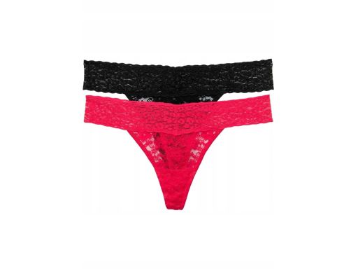 B.P.C 2-pak stringi koronkowe czerwone i czarne 40/42.