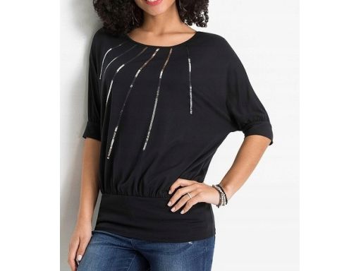 B.P.C bluzka z cekinami ciemna zieleń r.36/38