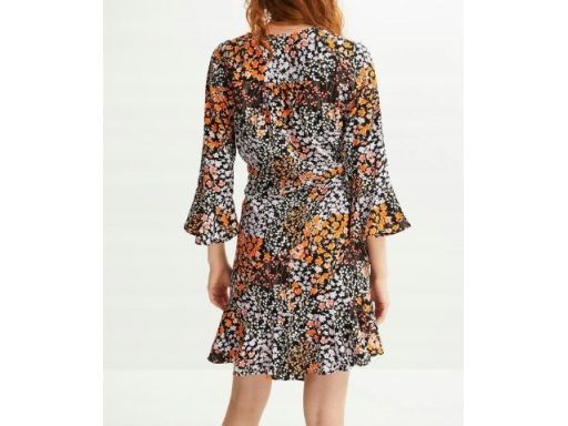 B.P.C sukienka z marszczeniami wielokolorowa w kwiaty r.48